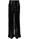 Avant Toi Sequin-embellished Flared Trousers In Red
