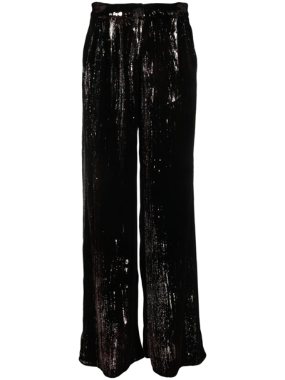 Avant Toi Sequin-embellished Flared Trousers In Red