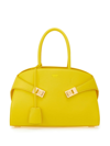Ferragamo Hug Gancini Leather Top-handle Bag In Yellow