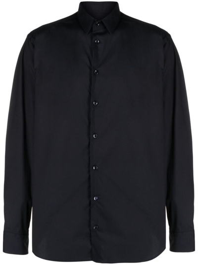 Giorgio Armani 长袖排扣衬衫 In Black