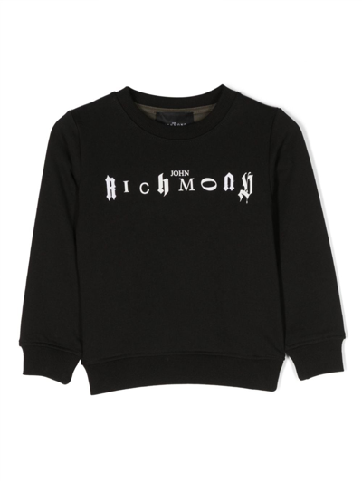 John Richmond Junior Kids' Logo-print Cotton Sweatshirt In Black