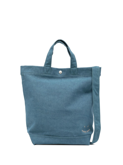 Ps By Paul Smith Happy Logo-embroidered Tote Bag In Blue