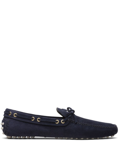 Car Shoe Lux Driving Suede Loafers In Blue