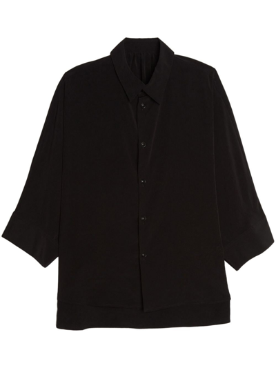 Yohji Yamamoto Long-sleeve Button-up Shirt In Black