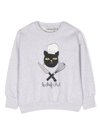 Mini Rodini Chef Cat Cotton Sweatshirt In Grey