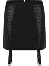 DION LEE LACE-UP SHEER MINISKIRT