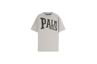 Pre-owned Palm Angels College T-shirt Grey/black