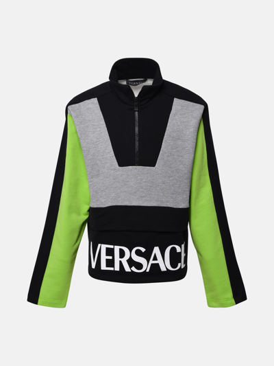 Versace Logo Sweatshirt In Multicolor Cotton