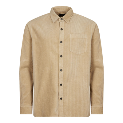 Paul And Shark Cord Overshirt In Beige