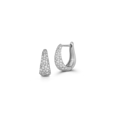 Dana Rebecca Designs Drd Large Tapered Hoops In White Gold