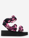 Redv Knotted Printed Cotton Platform Sandals In Pink
