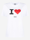 Msgm Logo-flocked Cotton T-shirt In White