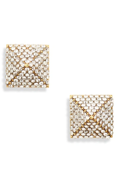 Valentino Garavani Crystal Rockstud Earrings In Gold