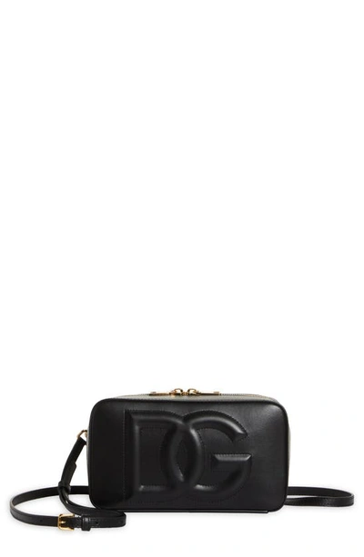 DOLCE & GABBANA DG LOGO LEATHER CAMERA CROSSBODY BAG