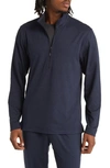 Zella Restore Soft Performance Half Zip Pullover In Navy Eclipse Melange