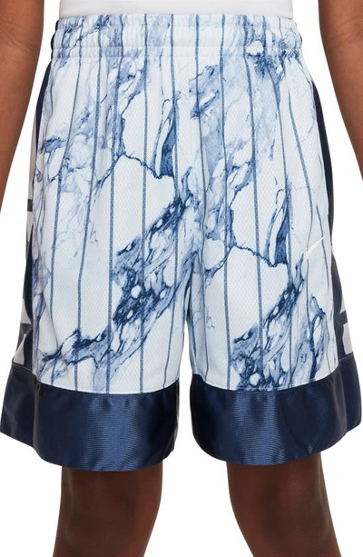 Nike Dri-fit Elite 23 Big Kids' (boys') Printed Basketball Shorts In Blue