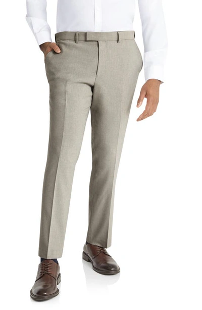 Johnny Bigg Clooney Slim Fit Stretch Dress Trousers In Stone