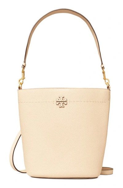 Tory Burch Mcgraw Leather Bucket Bag In Brie