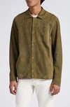 HERNO SNAP FRONT SUEDE SHIRT JACKET