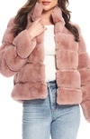 Donna Salyers Fabulous-furs Posh Quilted Faux Fur Jacket In Rwood