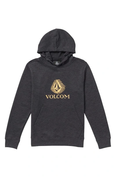 Volcom Kids' Offshore Stone Pullover Hoodie In Heather Black