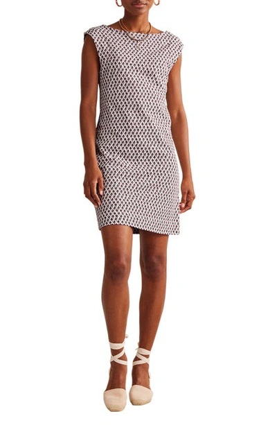 Boden Printed Sleeveless Cotton Jersey Dress In Ivory, Tulip Blush