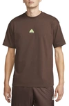 Nike All Conditions Gear Lung Embroidered T-shirt In Brown