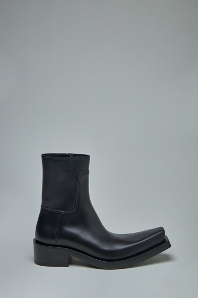 Balenciaga Santiago Leather Boots In Black