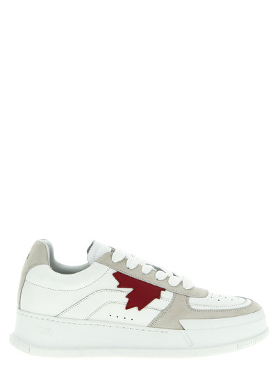 Dsquared2 Canadian Leather Low Top Sneakers In Multicolour