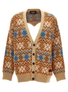 Dsquared2 Multicolor Embroidered Wool Blend Cardigan