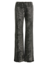 Alberta Ferretti Alberta Ferreti Silver Velvet Wide-leg Pant In Gray