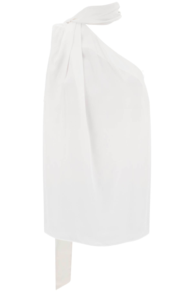 Stella Mccartney Women's One-shoulder Scarf-neck Blouse In White