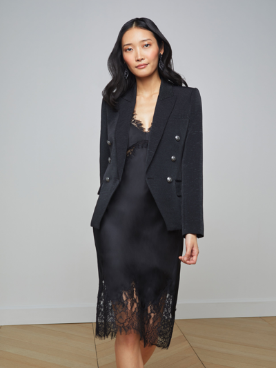 L Agence Kenzie Blazer In Blackbrus