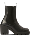 Burberry Stride 85 Leather Chelsea Heeled Boots In Black