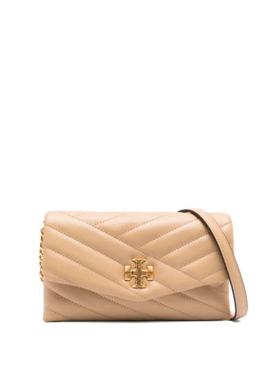 Tory Burch Kira Quilted Leather Crossbody Bag In Camel