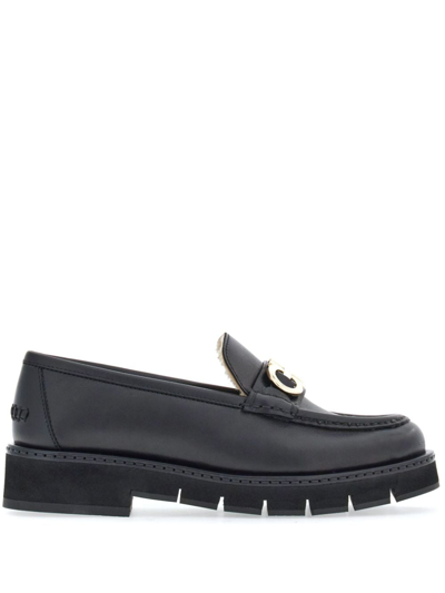 Ferragamo Moccasin With Gancini Ornament In Black