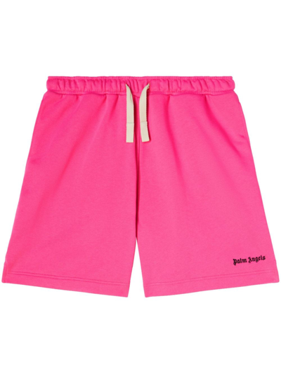 Palm Angels Joggingshorts Mit Logo-stickerei In Pink