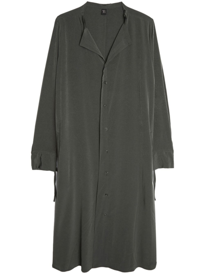 Yohji Yamamoto Button-up Cotton Dress In Grau