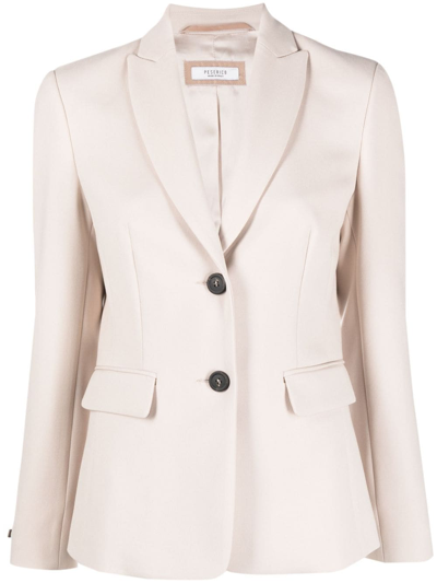 Peserico Tailored Single-breasted Blazer In Nude
