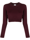 PATOU MERINO-BLEND CROPPED JUMPER