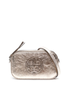 TORY BURCH LOGO-EMBOSSED LEATHER CLUTCH BAG