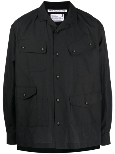 White Mountaineering Multi-pocket Shirt Jacket In Schwarz