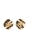 Tory Burch Kira Enamel Circle Stud Earrings In Tory Gold