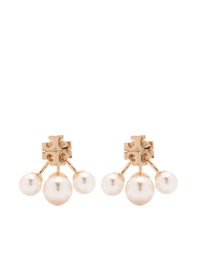 Tory Burch Kira Post-back Pearl Earrings In Gold