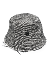 RUSLAN BAGINSKIY HERRINGBONE-PATTERN BUCKET HAT