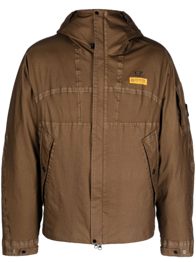 C.p. Company Gore G-type Hooded Jacket In Braun