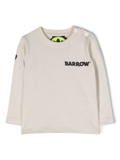 Barrow Logo-print Long-sleeved T-shirt In Nude