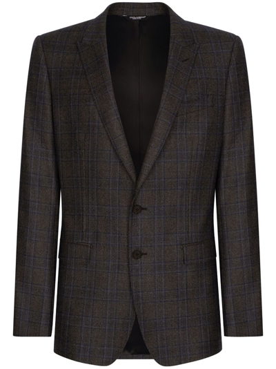 Dolce & Gabbana Sakko Mit Prince Of Wales-karo In Brown