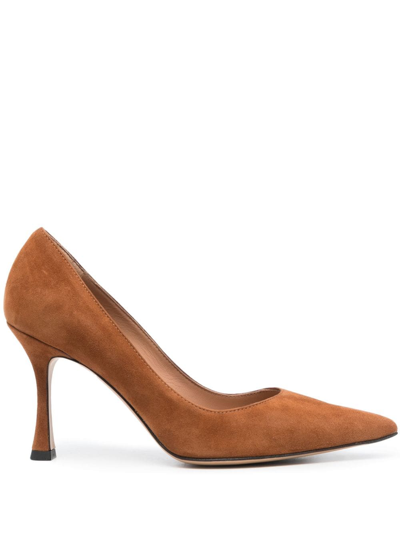 Roberto Festa Lory 80mm Pointed-toe Suede Pumps In Braun