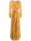 Erdem Womens Ophelia Vine Cumin Lindsay Floral-print Chiffon Maxi Dress